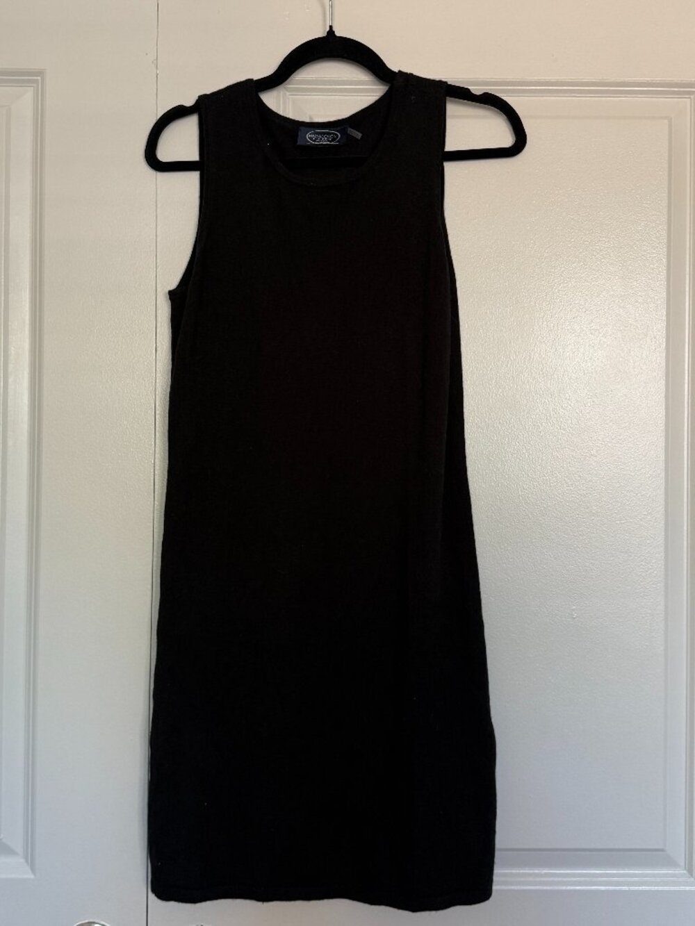 Magaschoni New York Black Silk Cashmere Blend Knit Tank Midi Dress Size Small